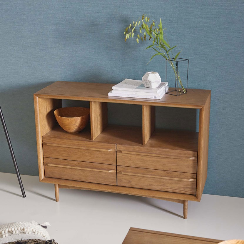 送料無料】 オープンシェルフ 天然木 シェルフ 木製 チェスト 飾り棚