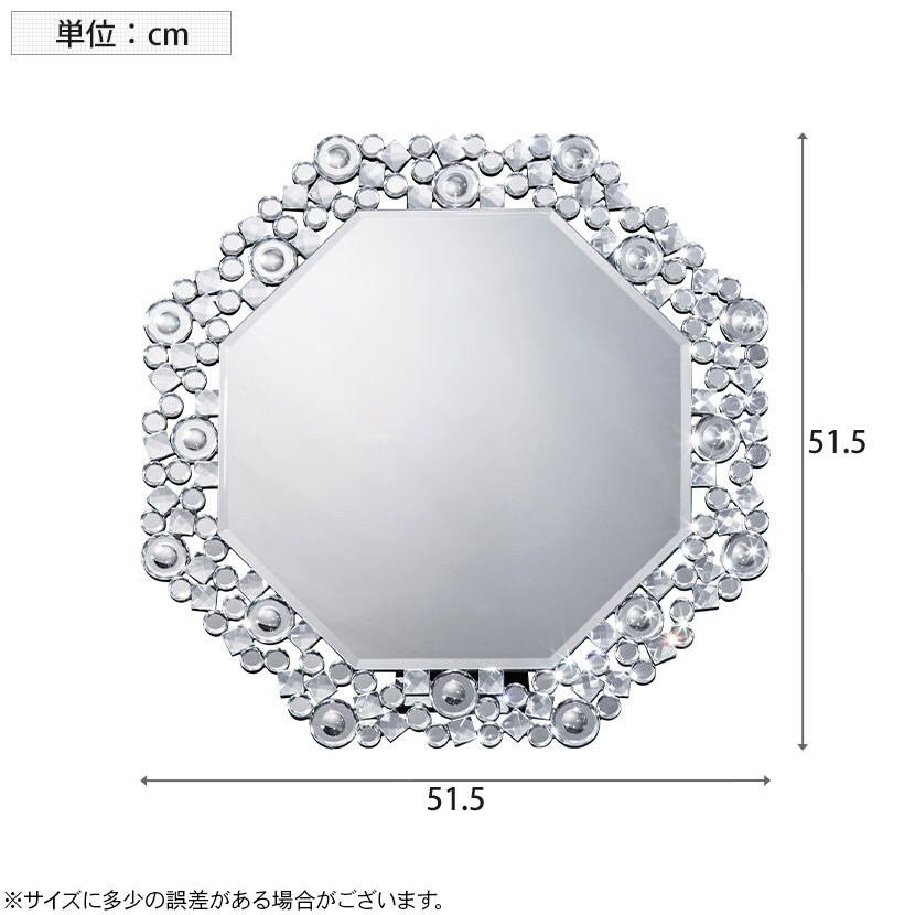 送料無料】 MIRAYU 八角ミラー クリスタル 鏡 壁掛けミラー 卓上ミラー