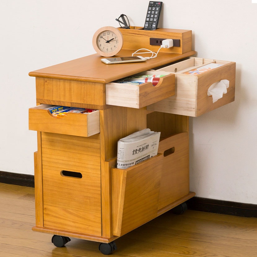 送料無料】 すっ桐 ナイトワゴン ナイトテーブル マルチワゴン