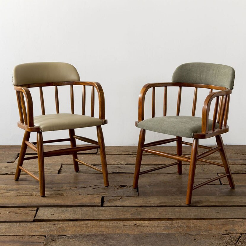 送料無料】 ACME Furniture ファブリック カーキ オーク アームチェア