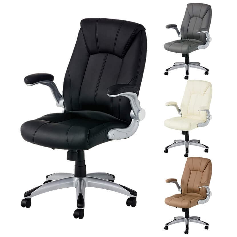 送料無料】 社長椅子 レクアス 可動肘付き アームアップ レザー