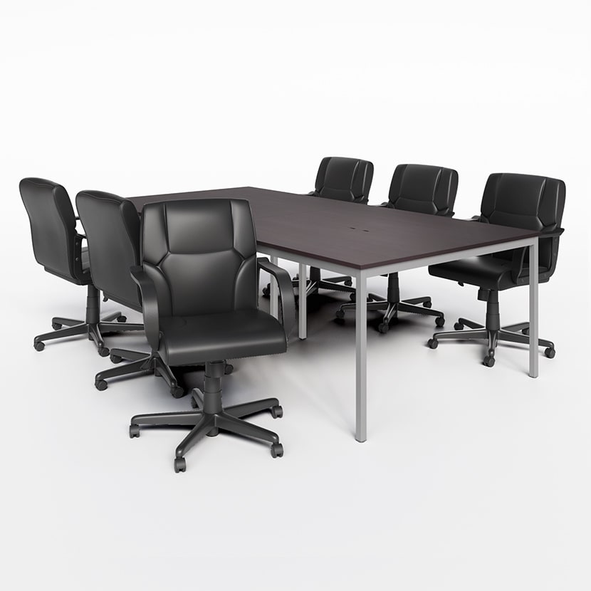 送料無料】 【6人用 会議セット】会議テーブル 幅2400×奥行1200×高さ