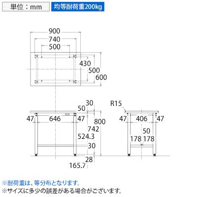 送料無料】 サカエ ステンレス作業台 天板R付き SUS430 幅900×奥行600