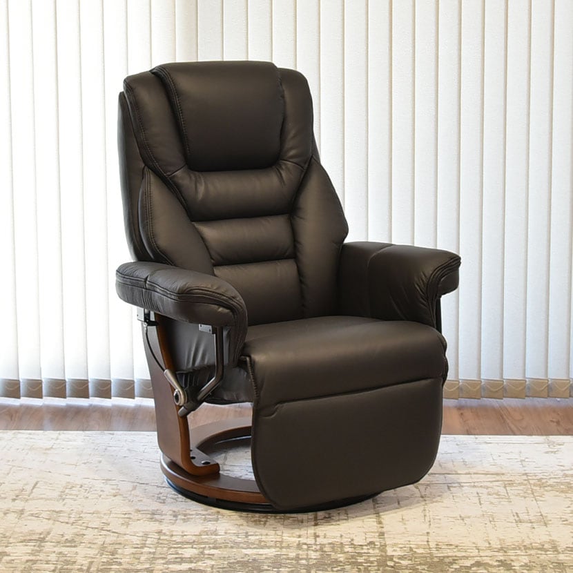 送料無料】 パーソナルチェア 本革張り リクライニングチェア 1人掛け