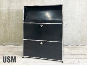 USM ハラー システム 2列 2段 キャビネット レコードラック ブラック