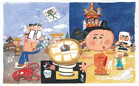 人気絵本作家 長谷川義史 個展作品 ブリキ絵 希少