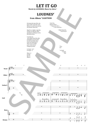 楽譜】ラウドネス / LET IT GO バンド・スコア 楽譜 / LOUDNESS