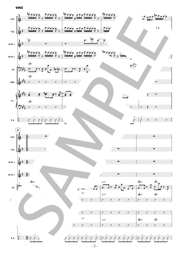 楽譜】SHAKE バンドスコア&パート譜 / SMAP (その他 / 中級