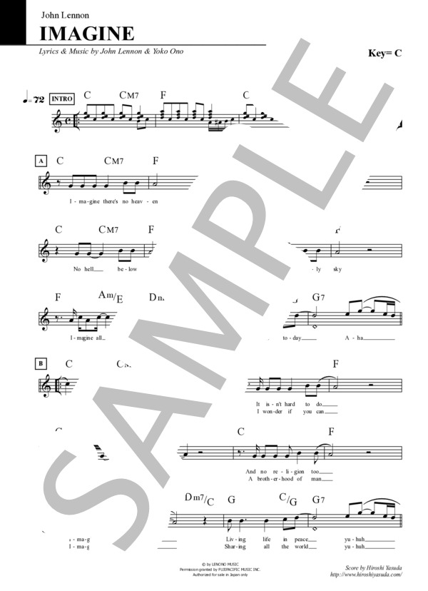 楽譜】 Imagine / イマジン / ワールド・スタンダード・ライブラリ