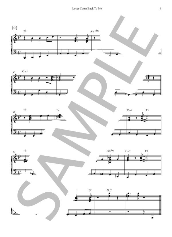 楽譜】Lover Come Back To Me / シグマンド・ロンバーグ (ピアノソロ