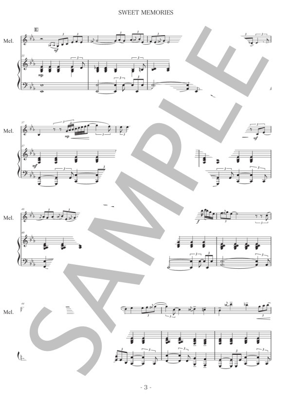 楽譜】SWEET MEMORIES / 松田 聖子 (鍵盤ハーモニカ / 中〜上級