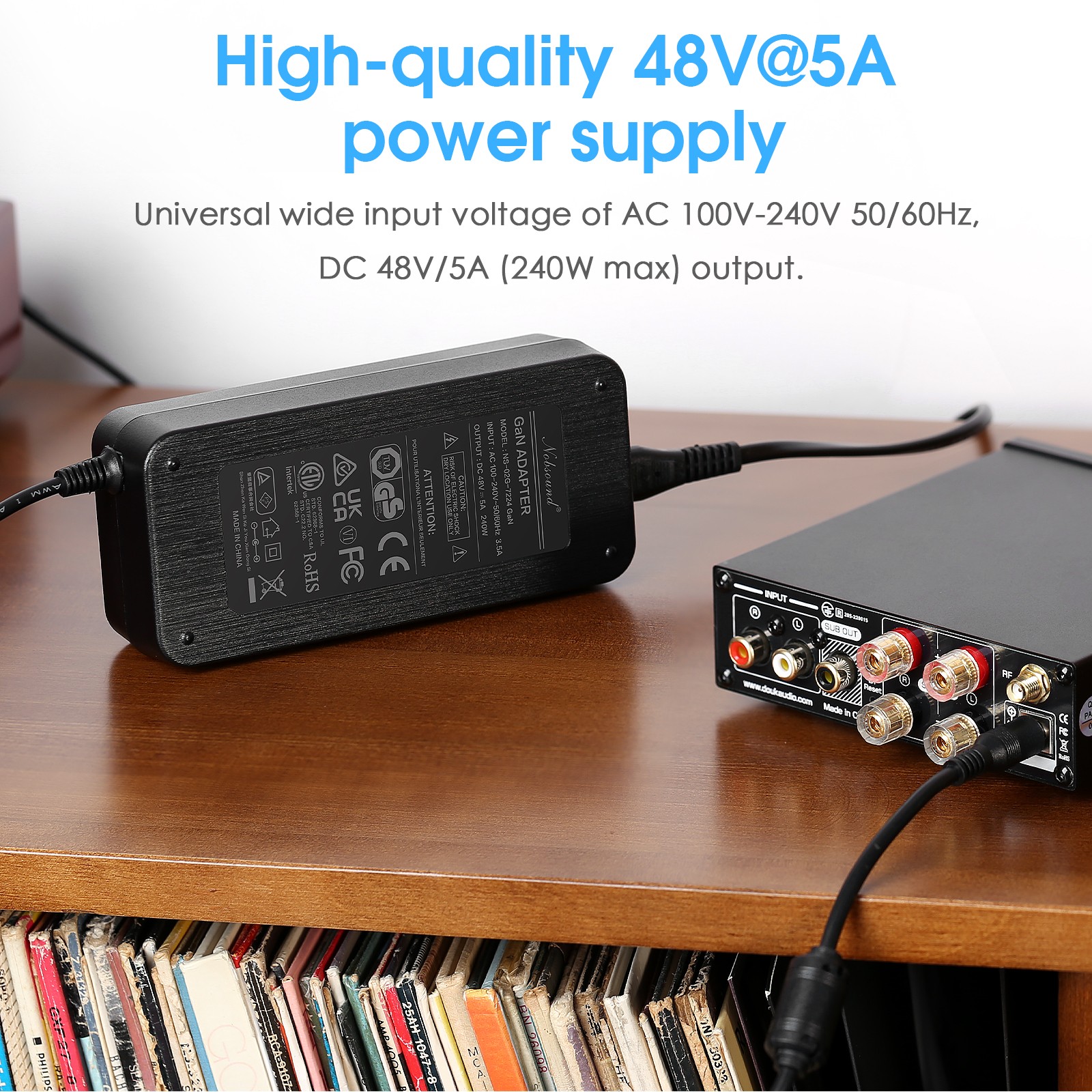 Douk Audio 48V5A GaN Power Supply DC Adapter Transformer for Home