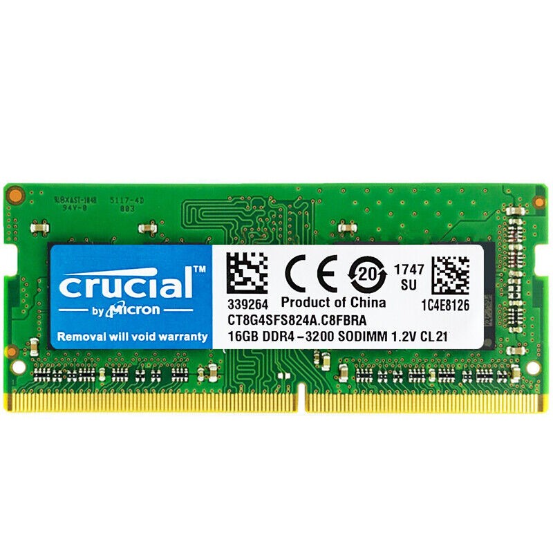 Crucial DDR4 32GB KIT 2 x 16GB 3200 MHz PC4-25600 SODIMM 260-Pin