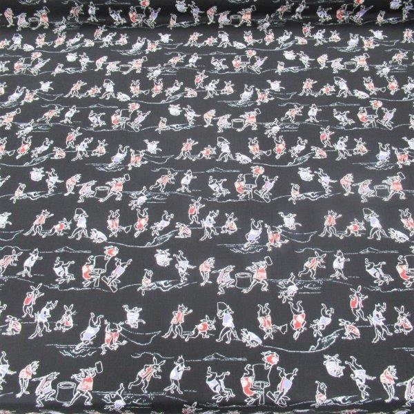 鳥獣戯画風 (黒地) | ドウモト商店通販サイト