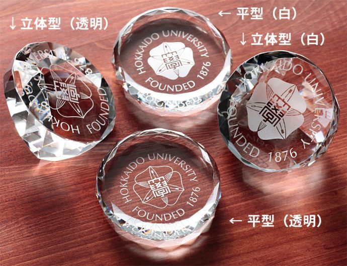 クリスタルペーパーウェイト 平型（白） | 北大オリジナルグッズ