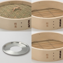 照宝 白木せいろ二段 蒸し板セット27cm | 中華街 照宝