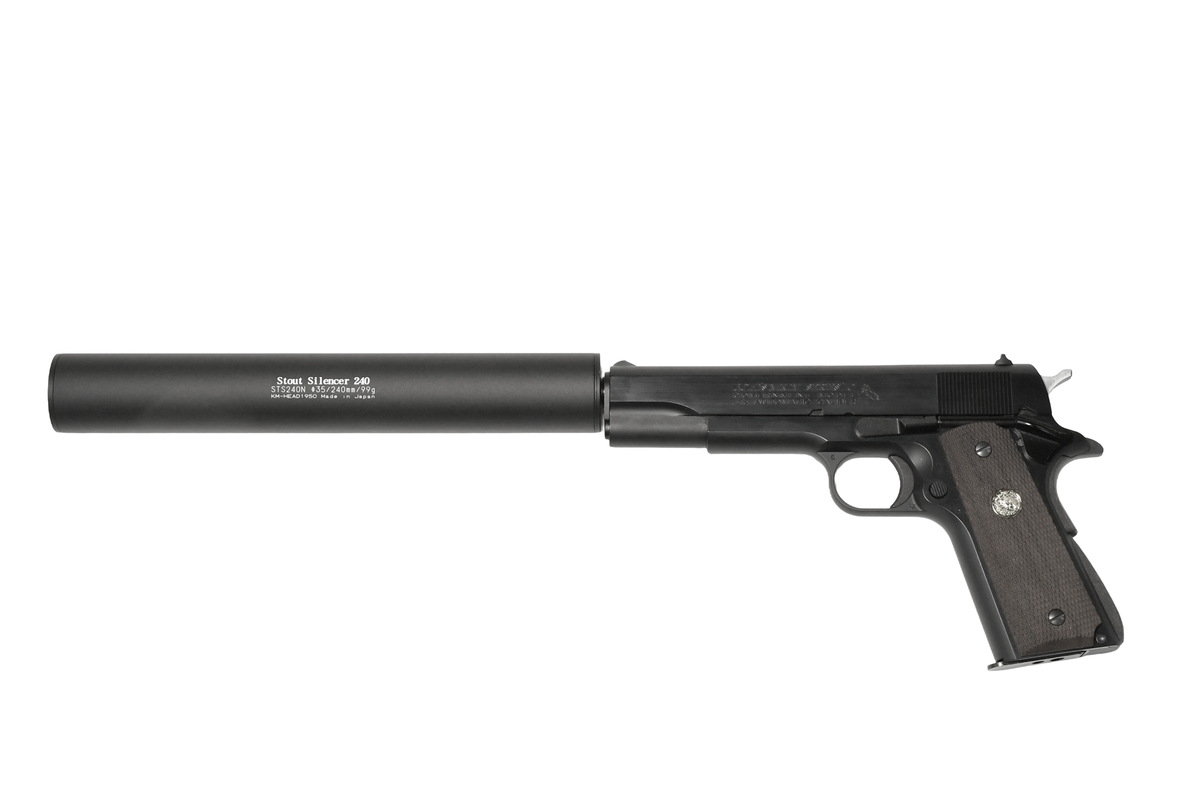 汎用 M14ネジ正逆対応 35スタウトサイレンサー 240【STS240N