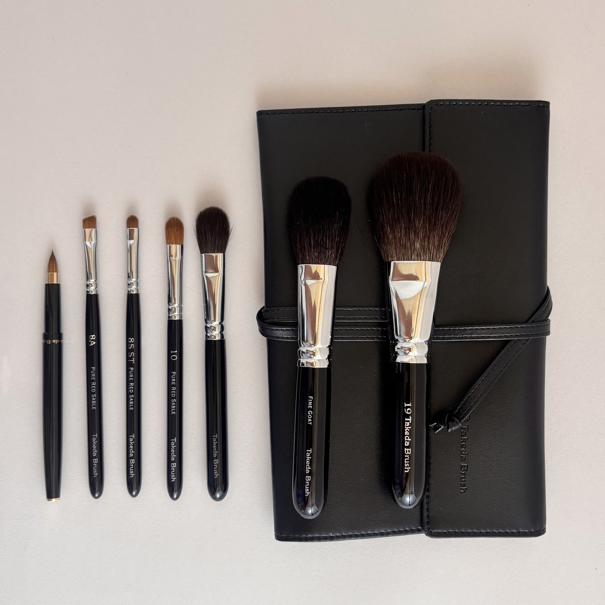黒】基本ブラシセット ベーシック 【合皮ブラシケース付 7本セット