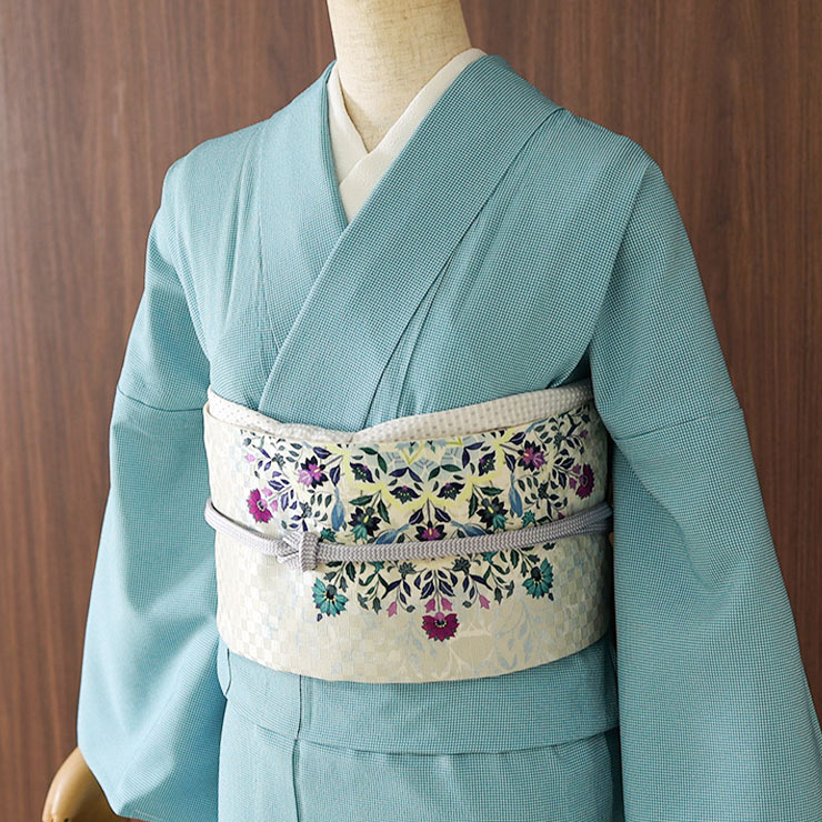 楽天市場】[正絹 名古屋帯] 召しませ花 一重太鼓 京袋帯 小花家紋