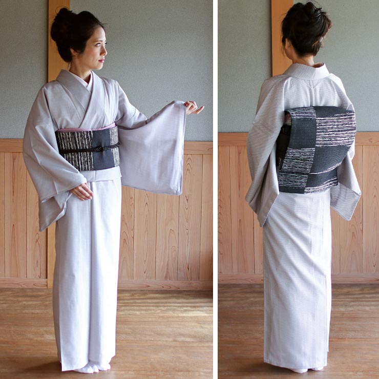 楽天市場】[ 単衣 用 ] 洗える 京袋名古屋帯 絣市松(黒) 日本製 一重