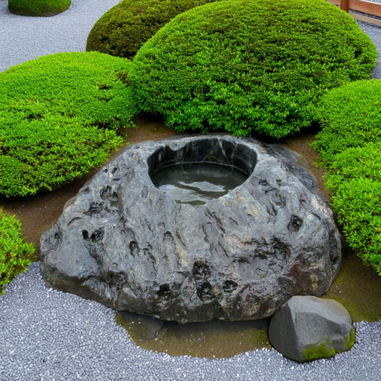 天然石 蹲(つくばい) 064 手水鉢【商品番号：m-ni064】