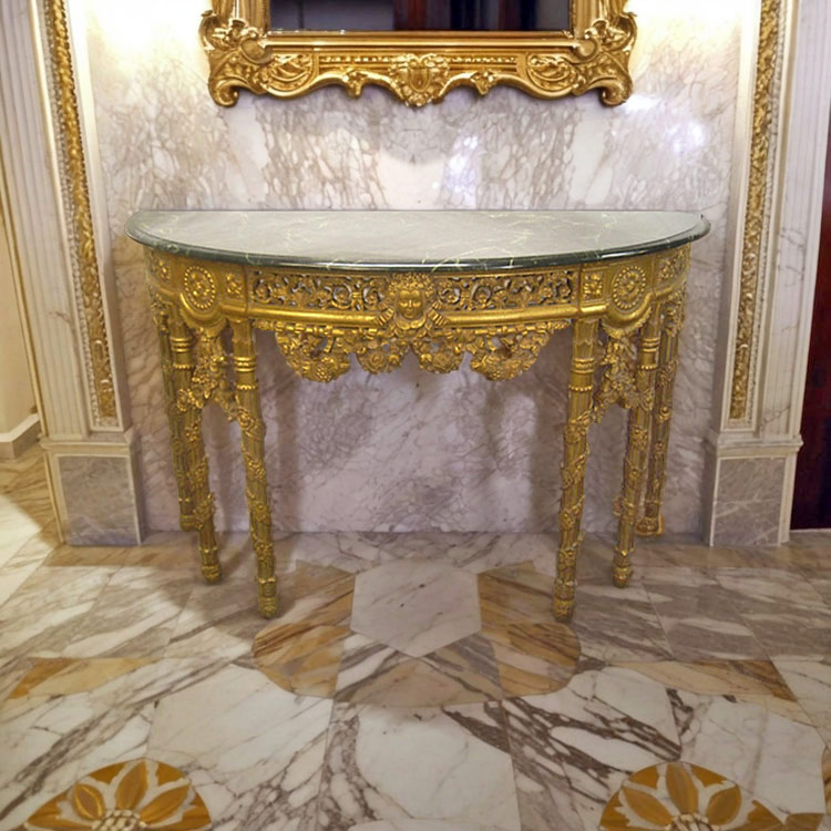 楽天市場】アンティーク調 ゴールド仕上げ 大理石 天然石 W134cm H88cm