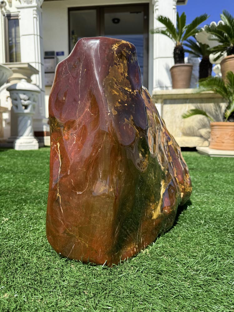 赤石 磨き 鑑賞石 水石 景石 【商品番号：m-ni131-2】