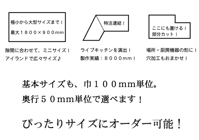楽天市場】大理石のし台 プロ・業務用幅800ミリ 奥行400ミリ 厚み約30