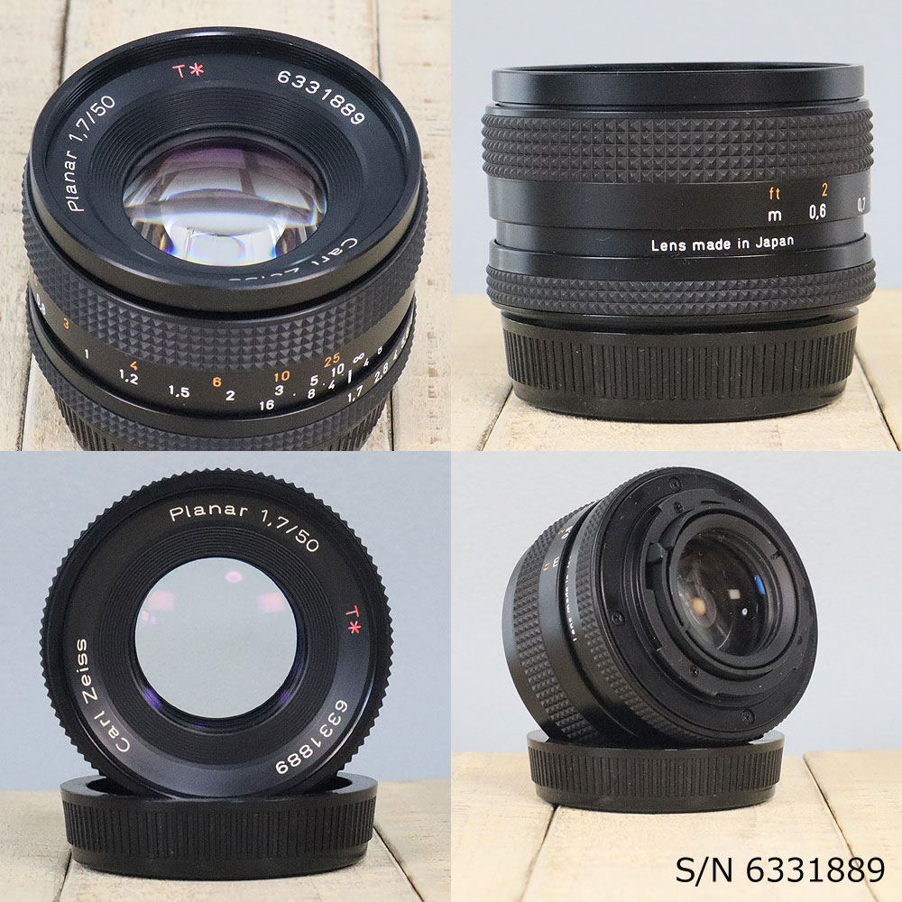 保証付 】【中古】 CONTAX CARL ZEISS T* PLANAR 50mm F1.7 AEJ S/N