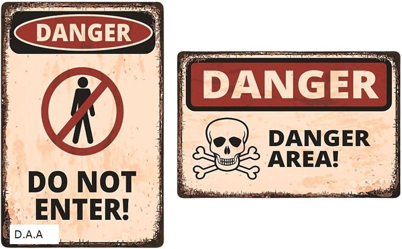 楽天市場】ブリキ看板 デンジャー 警告標識 2枚セット ヴィンテージ