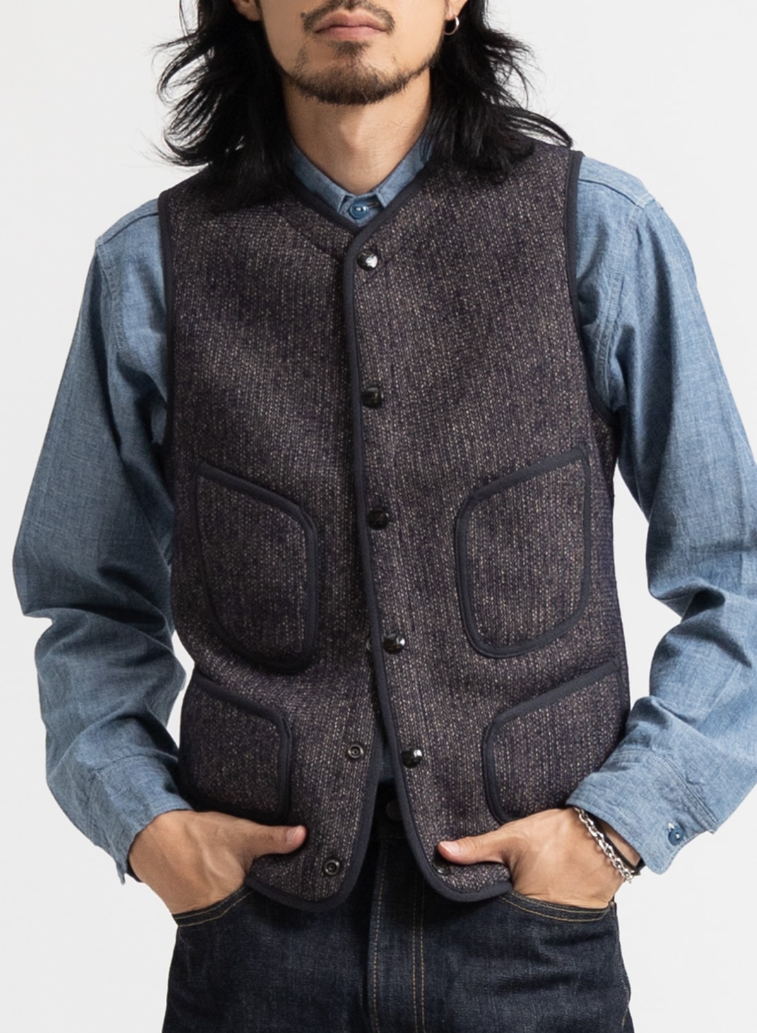 アナトミカ ビーチクロス ベスト BBベスト ウール フリース メンズ