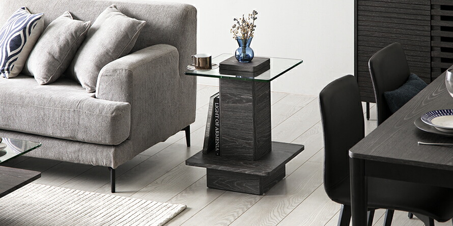 アルモニア ブラックサイドテーブル ガラス天板 アルモニア ブラックサイドテーブル ガラス天板 アルモニア ブラック