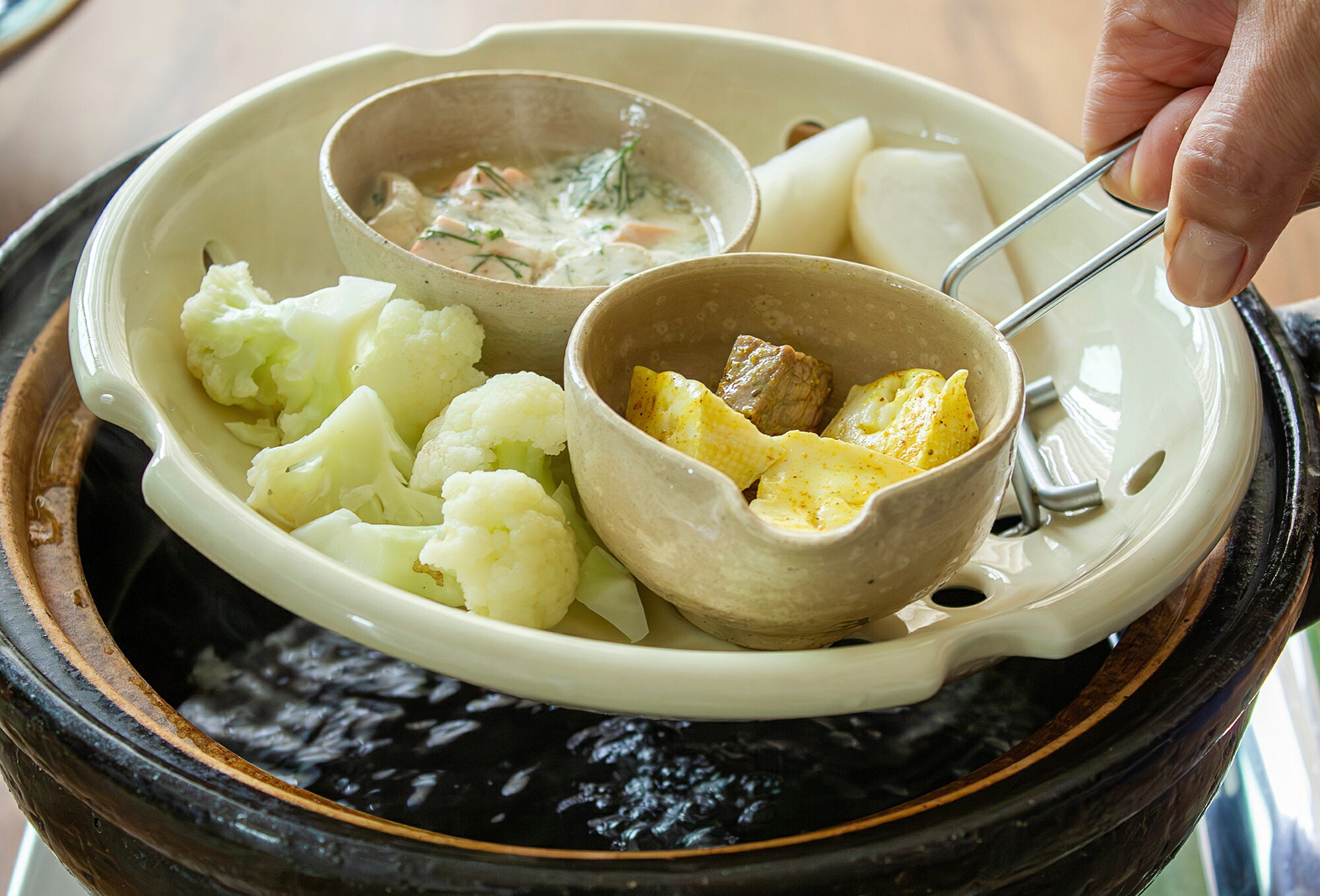 楽天市場】【公式】 陶製すのこ 長谷園 かまどさん二合炊き用 蒸し鍋用