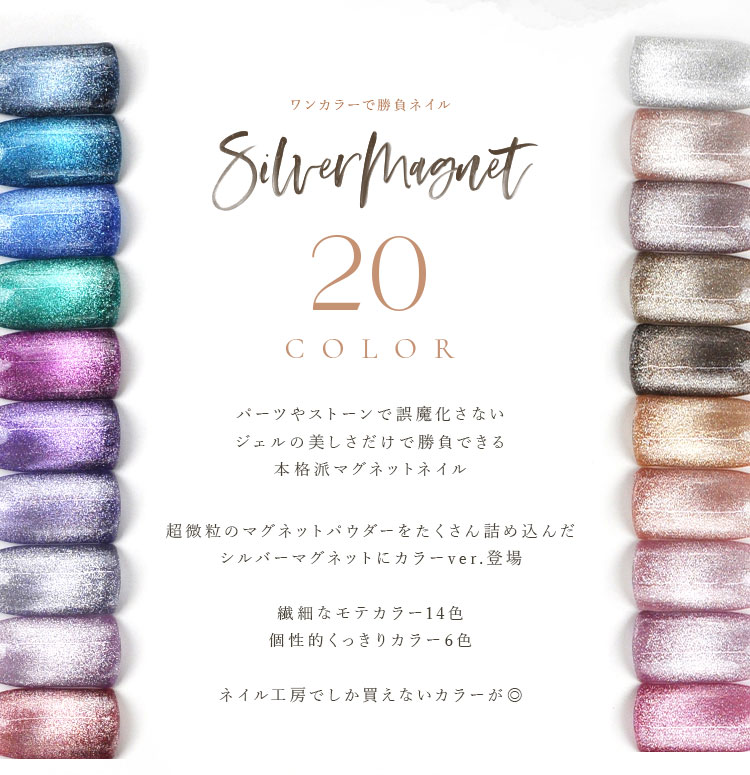 楽天市場】マグネットネイル 全色セット 20色 マグネットネイル ジェル