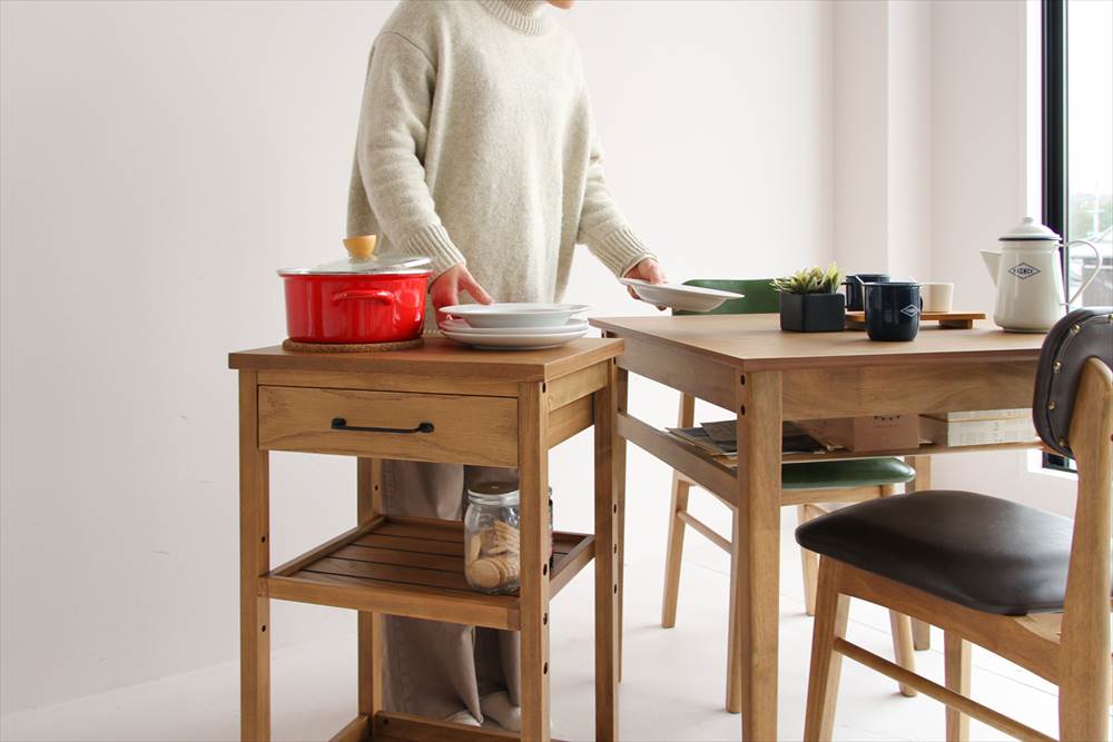 80-90's vintage ワゴンテーブル 藤 ラタン レトロモダン 80-90's