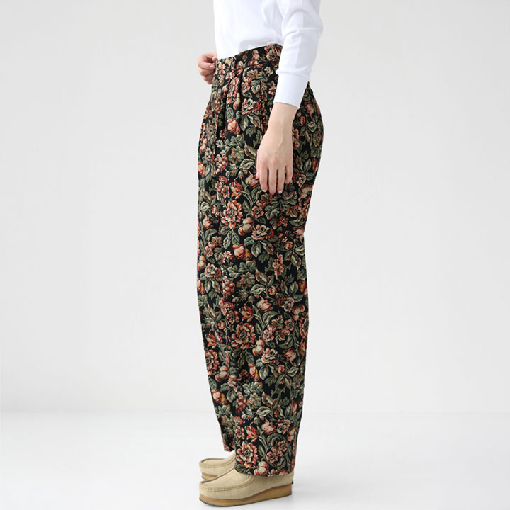 chimala チマラ｜フローラル ヘリンボーン トラウザーズ CS40-WP15B