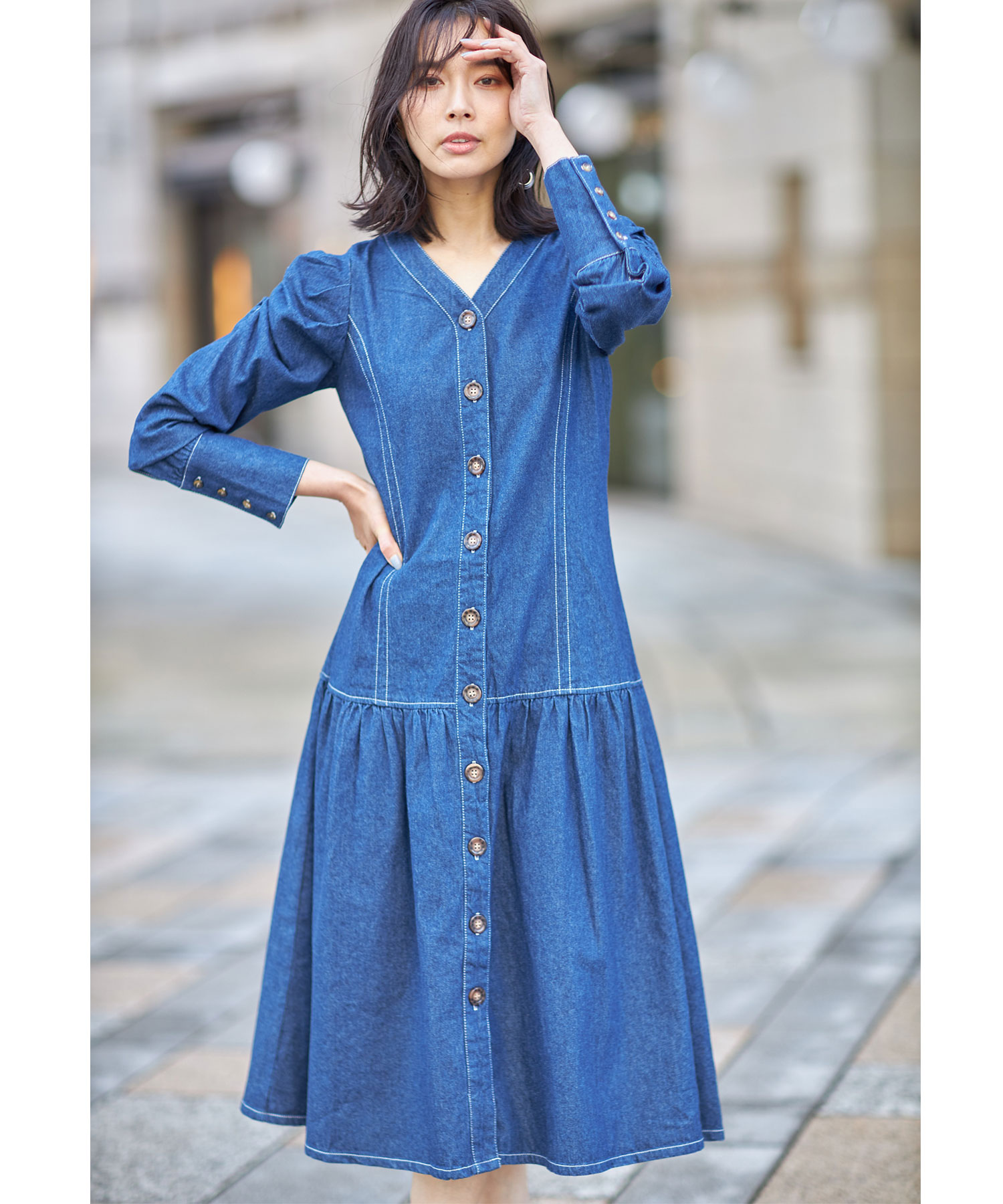 マーメイドデニムワンピース