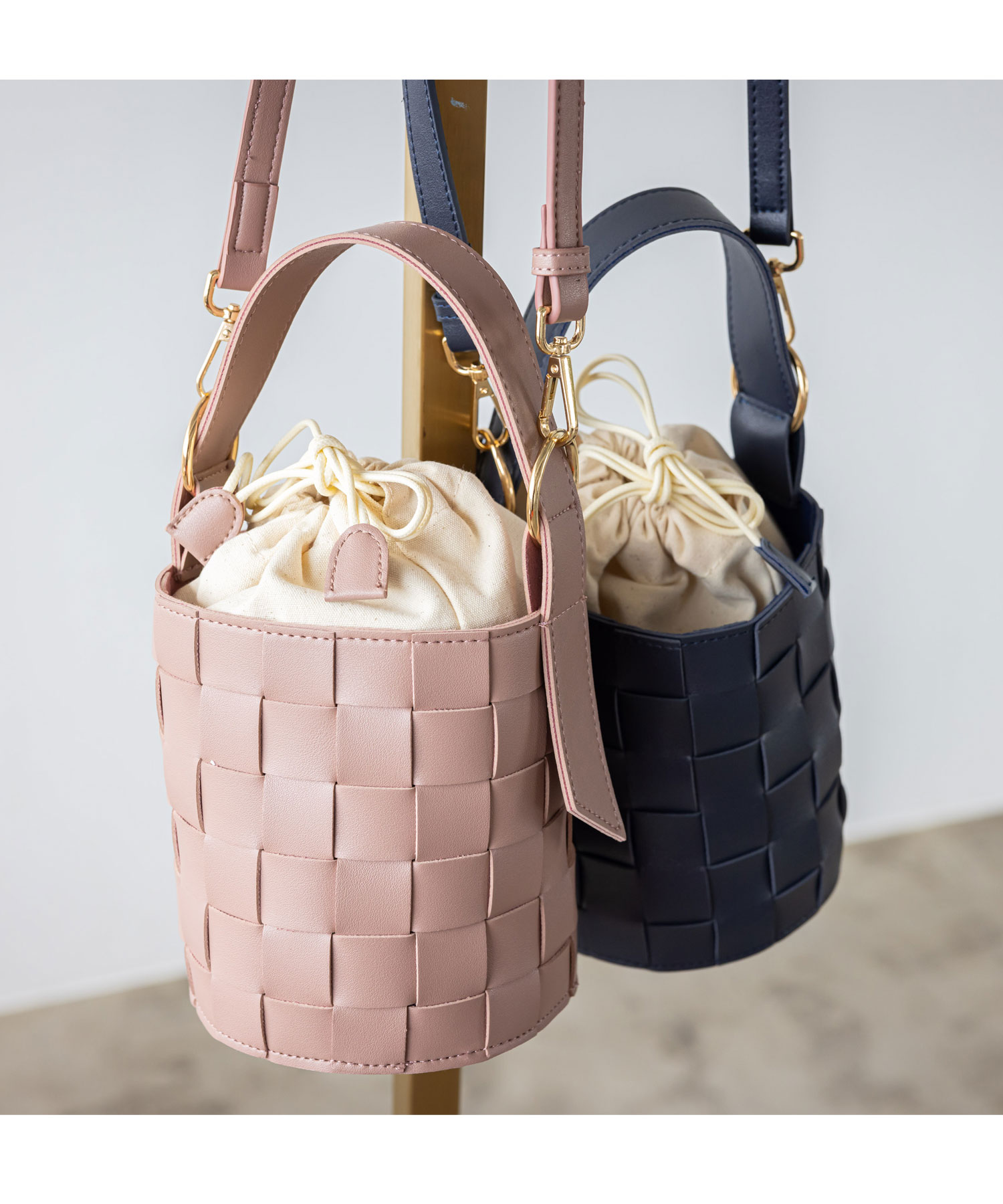 編み込みバケツ型ワンハンドルバッグ※WEB Store限定販売