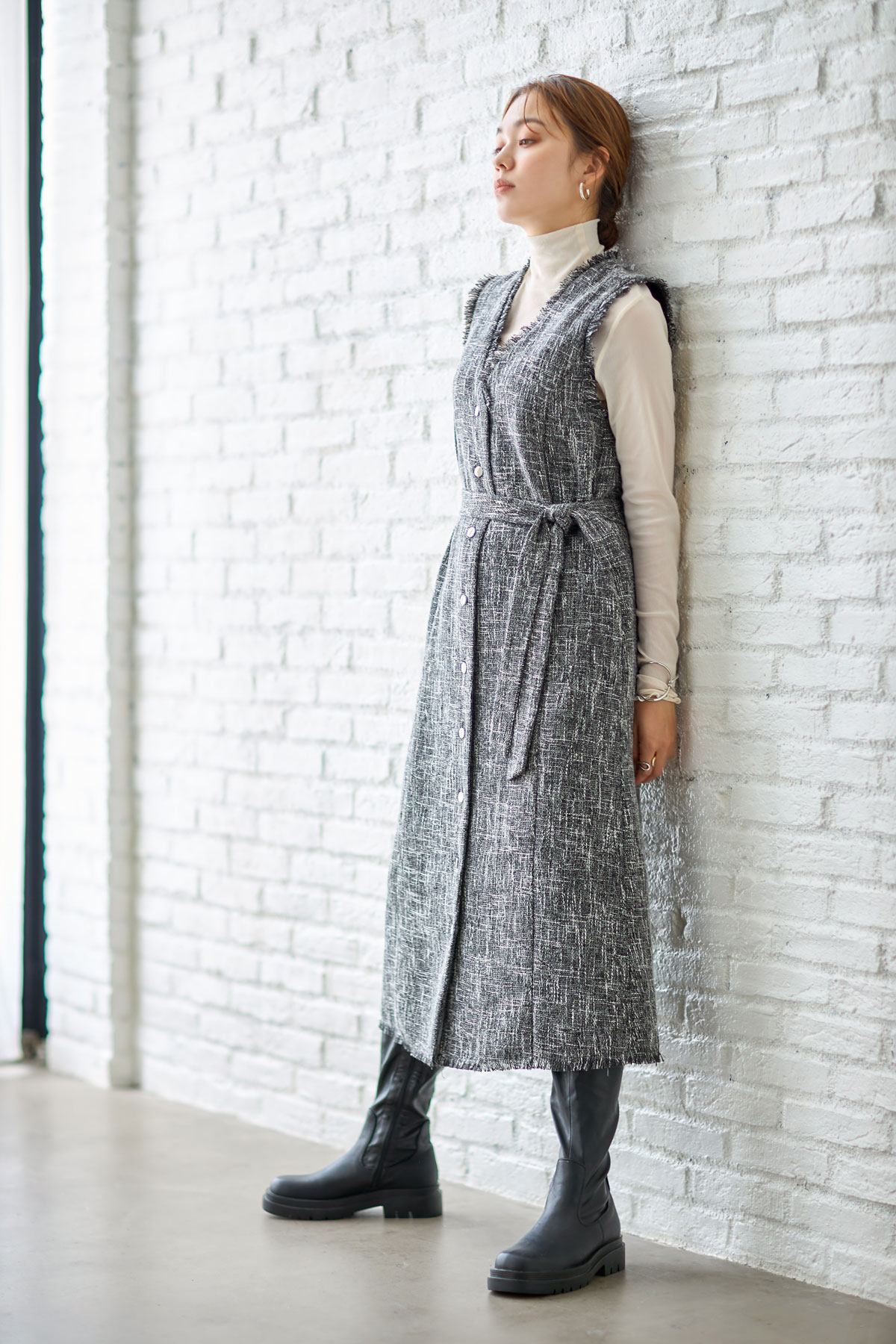 2WAYツイードジレワンピース