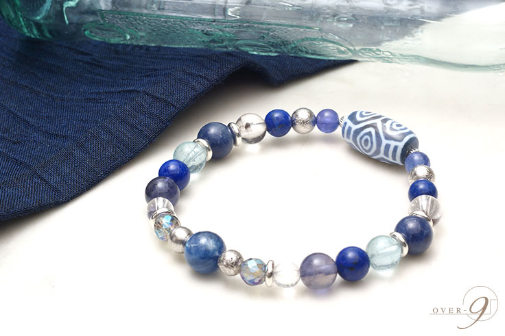 すごいパワーが入ってくる！九眼天珠と青玉髄天珠のブレスレット