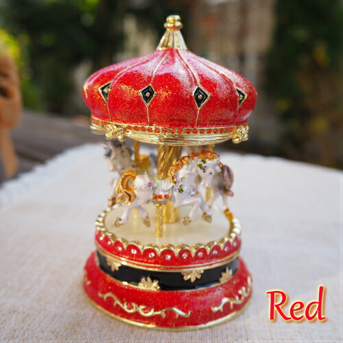 楽天市場】【ピューターメリーゴーランドオルゴール】 オルゴール