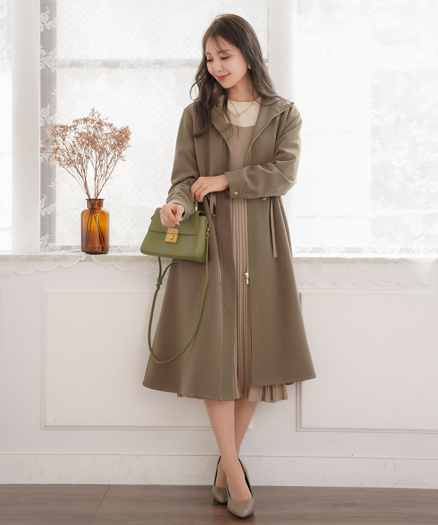 マウンテンパーカー ポケットフリル ロング le reve vaniller 全6色