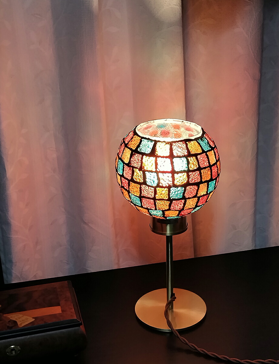 楽天市場】新製品 テーブルライト ガラス モザイク テーブルランプ