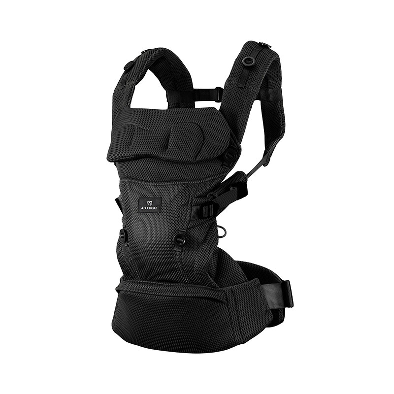 ALLEBEBE 抱っこ紐 ブラック エールベベの抱っこ紐【ベビーキャリアスリー】ブラック 新生児から