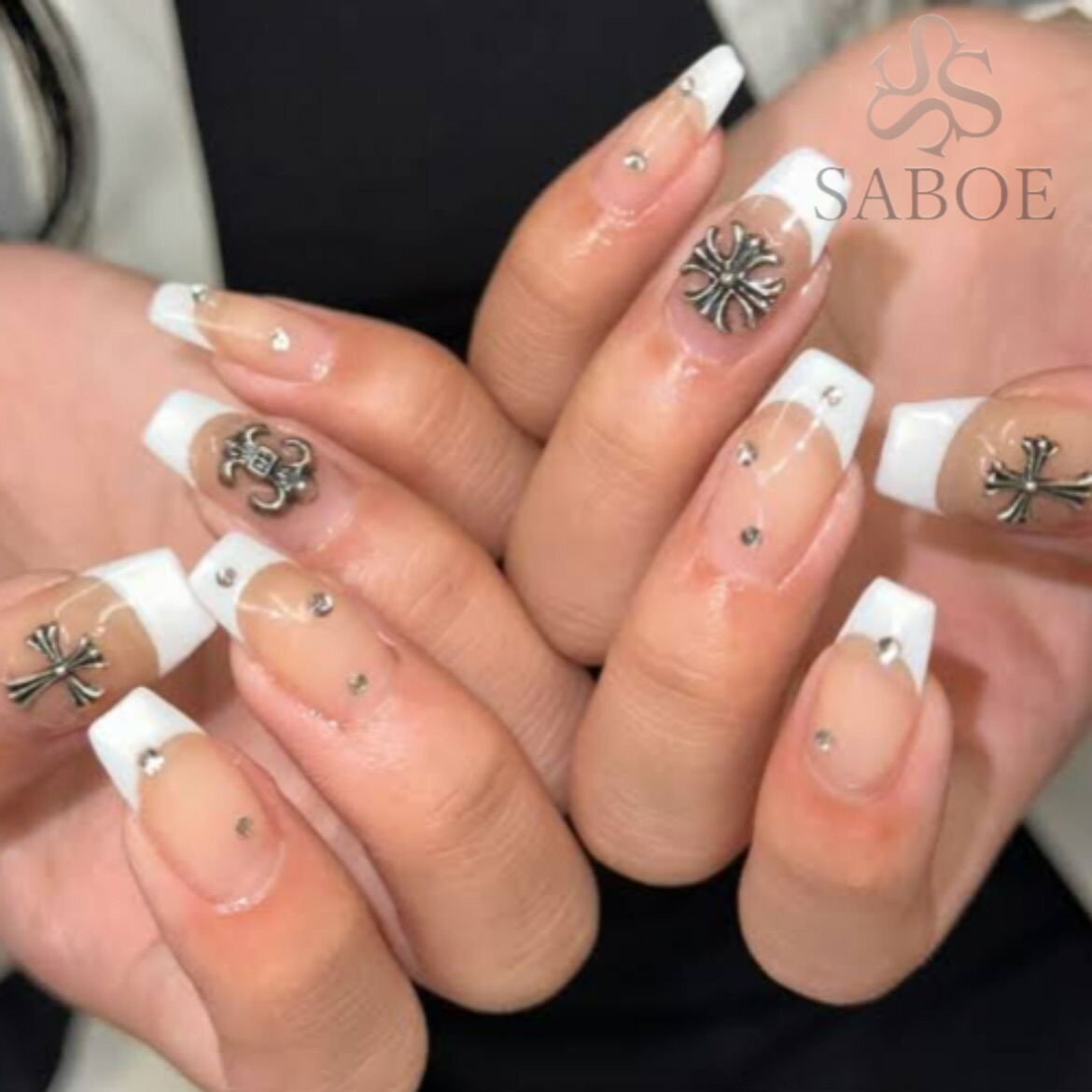 楽天市場】ネイルパーツ 【2個セット】 クロムハーツ風 メタルパーツ