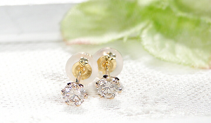 楽天市場】Pt900/K18YG【0.36ct】ダイヤモンド スタッドピアス送料無料