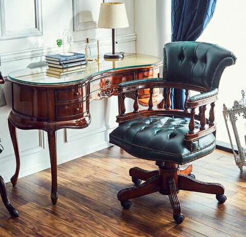 イギリス製 ライティングデスク 高級マホガニー材 チッペンデール