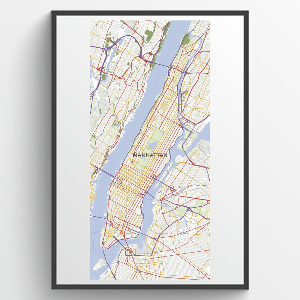 楽天市場】都市地図ポスター【マンハッタン】アメリカ ニューヨーク