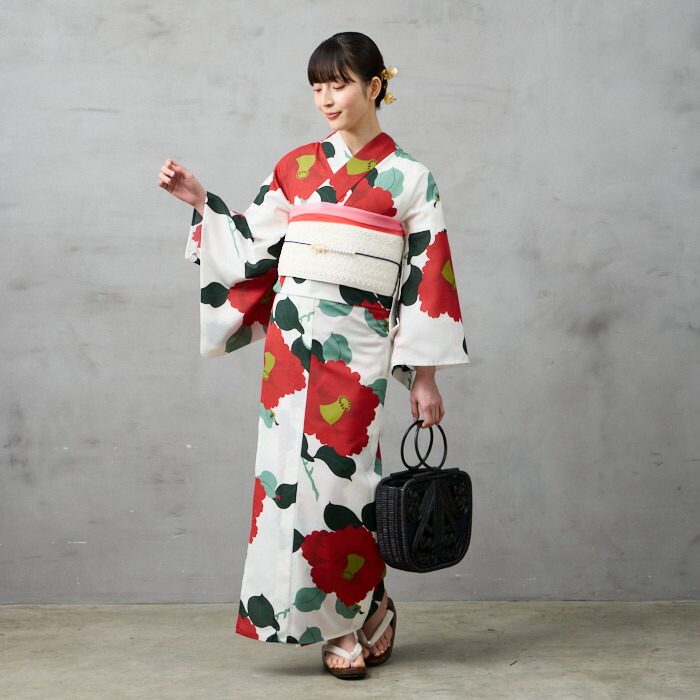 楽天市場】浴衣単品「 椿オーバジーン 」公式 ふりふ オリジナル 日本