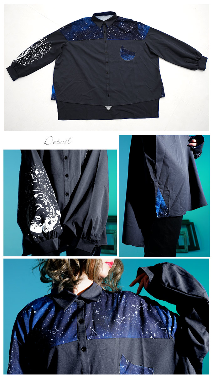 トップス シャツ ユニセックス プリント ブラック＊Favoriteオリジナル